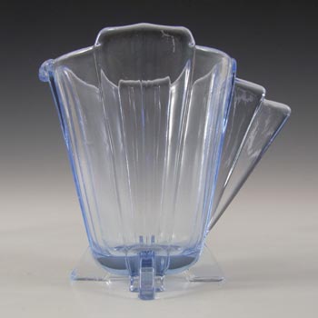 Stölzle #19269 Vintage Czech Art Deco Blue Glass Creamer / Jug
