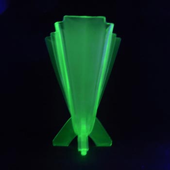 (image for) Stölzle #19249 Vintage Czech Art Deco Uranium Green Glass Vase