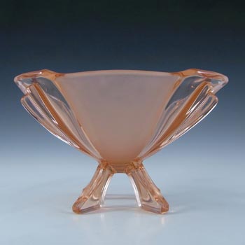 Stölzle #19283 Czech Art Deco Vintage Pink Glass Bowl