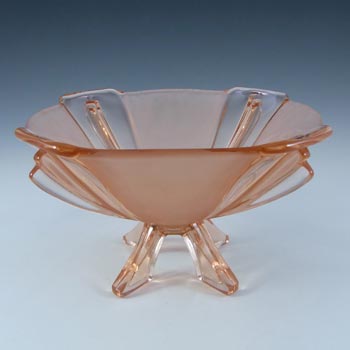 Stölzle #19283 Czech Art Deco Vintage Pink Glass Bowl