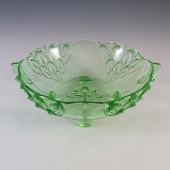 Stölzle Czech Art Deco Uranium Green Glass Bowl #19100