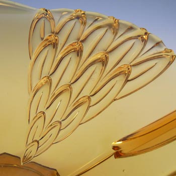 Stölzle #19090 Czech Art Deco Vintage Amber Glass Bowl
