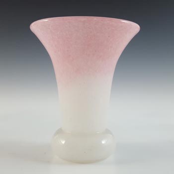 Vasart or Strathearn Pink & White Vintage Glass Vase V022