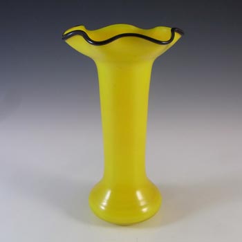 Czech / Bohemian 1930's Yellow & Black Tango Glass Vase