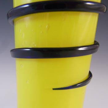 Czech / Bohemian Pair of Yellow & Black Tango Glass Vases