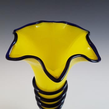 Czech / Bohemian 1930's Yellow & Black Tango Glass Vase