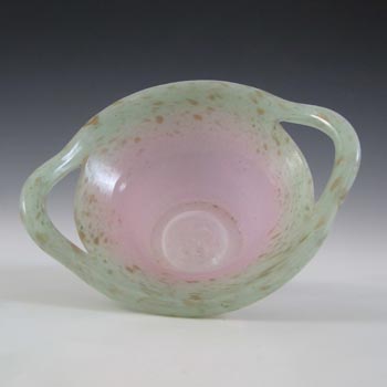 Vasart or Strathearn Pink & Green Mottled Glass Bowl B028