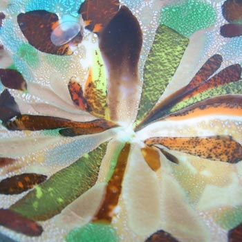 LABELLED Vetro Artistico Veneziano Murano Silver Leaf Glass Bowl