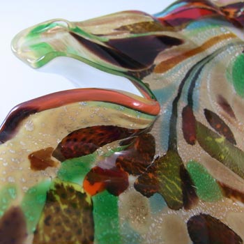 LABELLED Vetro Artistico Veneziano Murano Silver Leaf Glass Bowl