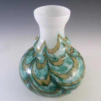 V.B. Opaline Florence Empoli Retro Orange & Blue Glass Vase