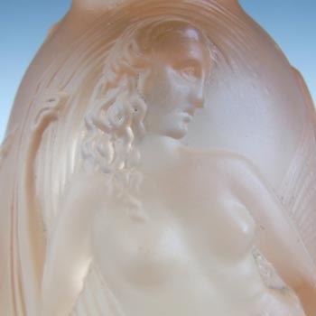Walther & Söhne Art Deco Pink Glass 'Nymphen' Mermaid Comport