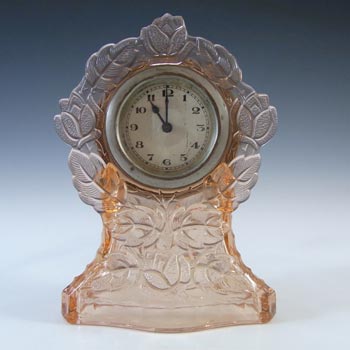 Walther & Söhne Art Deco Pink Glass 'Waltraut' Clock