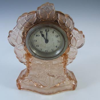 Walther & Söhne Art Deco Pink Glass 'Waltraut' Clock