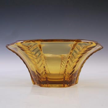 Walther & Söhne Set of 3 Art Deco Amber Glass 'Athene' Bowls