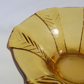 Walther & Söhne Set of 3 Art Deco Amber Glass 'Athene' Bowls