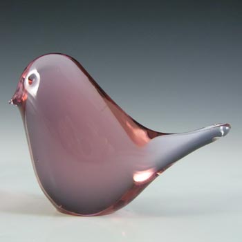 Wedgwood Lilac Glass Bird Paperweight - Marked