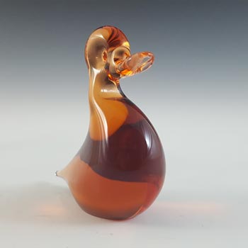 MARKED Wedgwood Topaz Glass 'Lilliput' Duck Paperweight