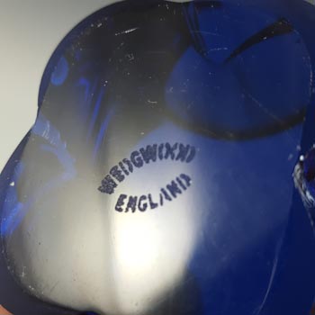 MARKED Wedgwood Blue Glass Elephant Paperweight RSW405