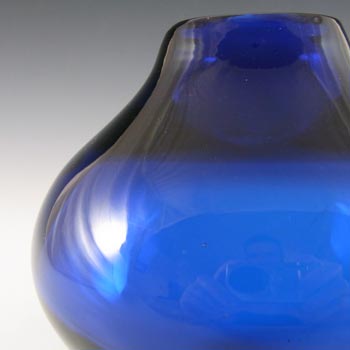 Whitefriars #9586 Optical Ribbed Blue Glass Vase