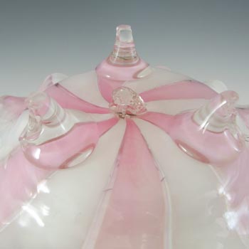 Victorian Satin Air Trap Pink & White Diamond Quilted Glass Plate