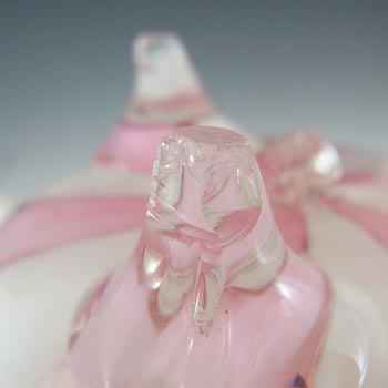 Victorian Satin Air Trap Pink & White Diamond Quilted Glass Plate