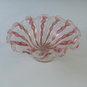AVEM Murano Zanfirico & Copper Aventurine Glass Dish/Bowl