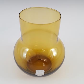 LABELLED Afors Vintage Scandinavian / Swedish Amber Glass Vase