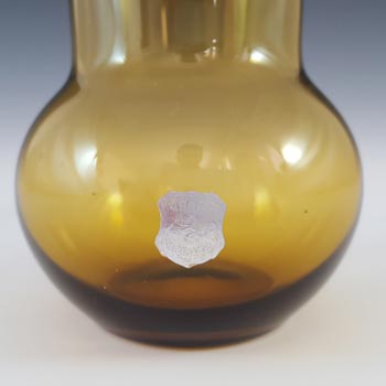 LABELLED Afors Vintage Scandinavian / Swedish Amber Glass Vase