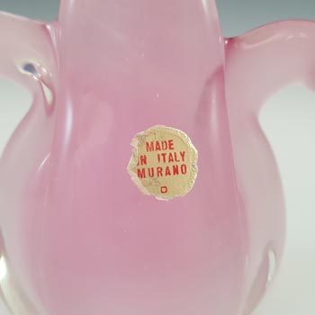Murano Alabastro Pink & White Glass Vintage Organic Vase