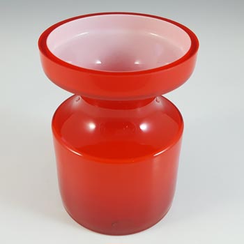 SIGNED Alsterfors #S5014 Red Cased Glass Vase - Per Ström '68
