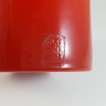 SIGNED Alsterfors #S5014 Red Cased Glass Vase - Per Ström '68
