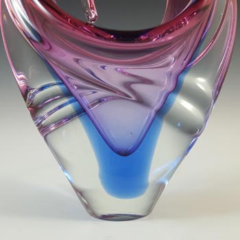 Arte Nuova Pustetto & Zanetti Murano Pink & Blue Sommerso Glass Sculpture