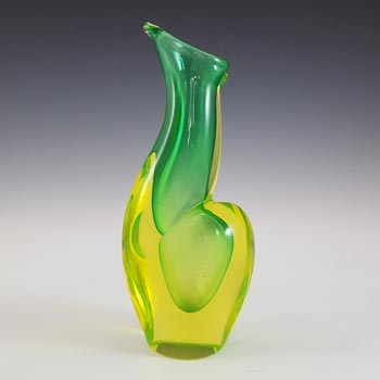 Arte Nuova Pustetto & Zanetti Murano Uranium Green Sommerso Glass Vase