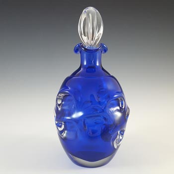 Aseda Vintage Swedish Blue Glass Decanter / Bottle #999/1