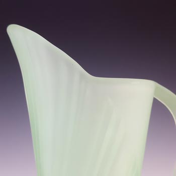 Bagley #3072 Art Deco Vintage Green Glass 'Sunburst' Vase