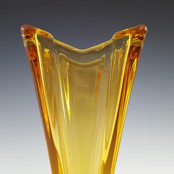 Bagley #1333 Art Deco 7.5" Vintage Amber Glass 'Wyndham' Vase