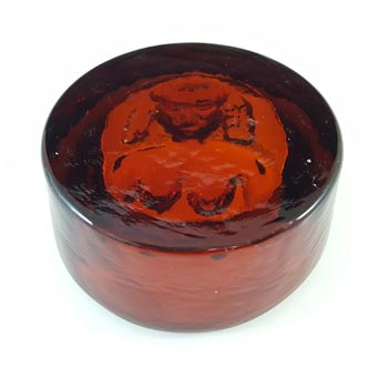 Boda Vintage Amber Glass Nude Lady "Eve" Bowl by Erik Hoglund