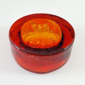 Boda Vintage Orange Glass Nude Lady "Eve" Bowl by Erik Hoglund