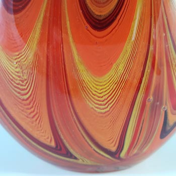 SIGNED L. Dal Borgo Murano Venetian Orange Glass Vase