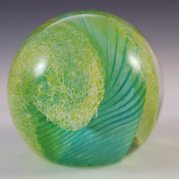 MARKED Caithness Vintage Green Glass "Aries" Paperweight