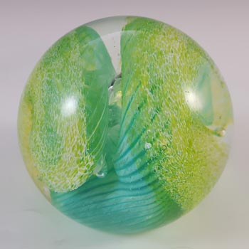 MARKED Caithness Vintage Green Glass "Aries" Paperweight