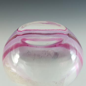 Caithness Vintage Pink Glass 'Flamenco' Striped Vase