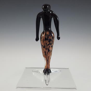 Campanella Murano Black & Copper Aventurine Glass 'Gemini' Figurine