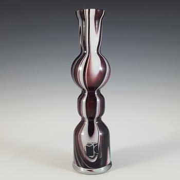 Carlo Moretti Purple & White Murano Glass Vase - Labelled