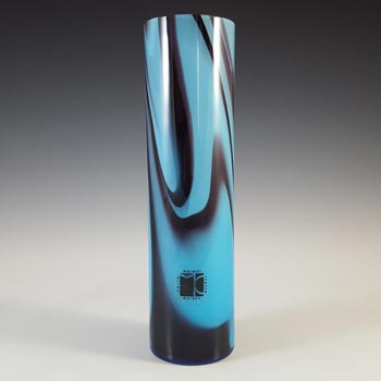 Carlo Moretti Marbled Blue & Purple Murano Glass Vase