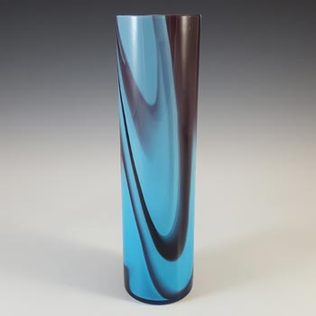 Carlo Moretti Marbled Blue & Purple Murano Glass Vase