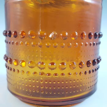 Cascade / Wood Bros or Nuutajarvi Amber Glass 'Kastehelmi' Pot