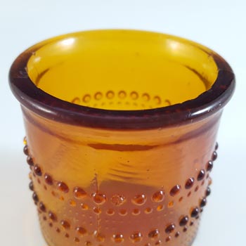 Cascade / Wood Bros or Nuutajarvi Amber Glass 'Kastehelmi' Pot