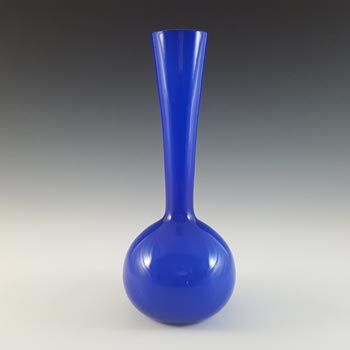 Scandinavian Style Retro Blue Cased Glass Vintage Vase