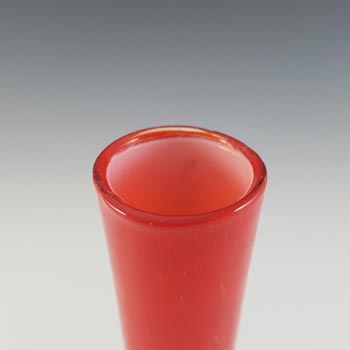 Scandinavian Style Retro Red Cased Glass Vintage Vase